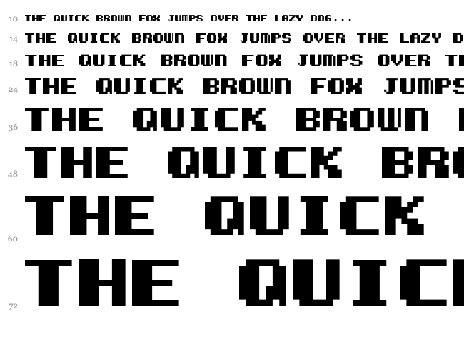 Kemco Pixel font waterfall
